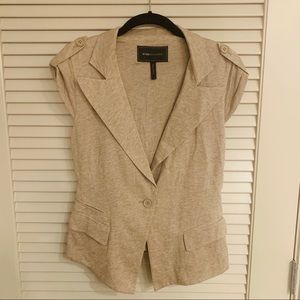 NEW BCBGMaxAzria Sleeveless Vest in Tan, Size Large
